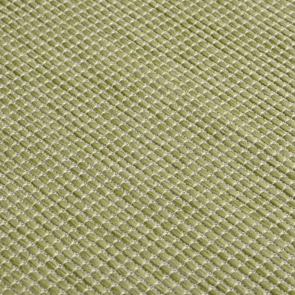 vidaXL Utendørs flatvevd teppe 80x250 cm grønn