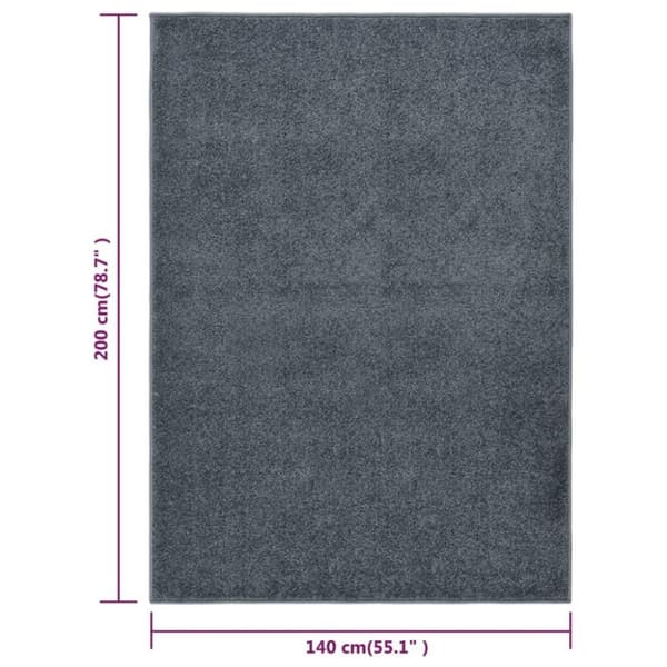 vidaXL Teppe med kort luv 140x200 cm antrasitt