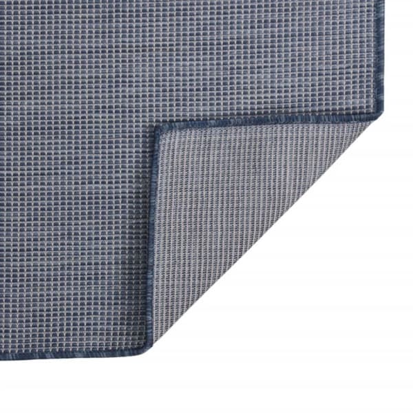 vidaXL Utendørs flatvevd teppe 80x250 cm blå