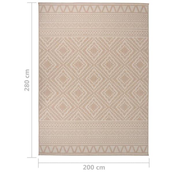 vidaXL fladvævet udendørstæppe 200x280 cm stribet brun