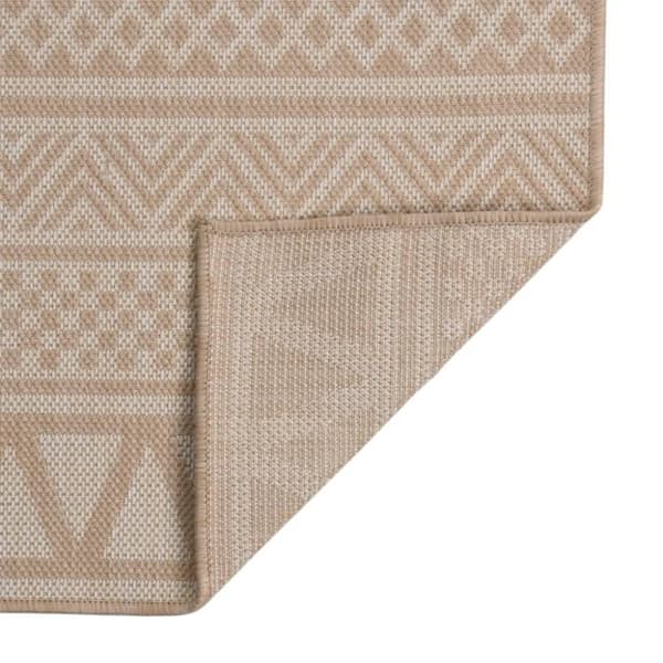vidaXL Utendørs flatvevd teppe 200x280 cm brun striper