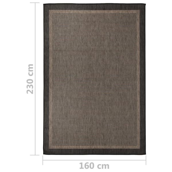 vidaXL Utomhusmatta plattvävd 160x230 cm mörkbrun