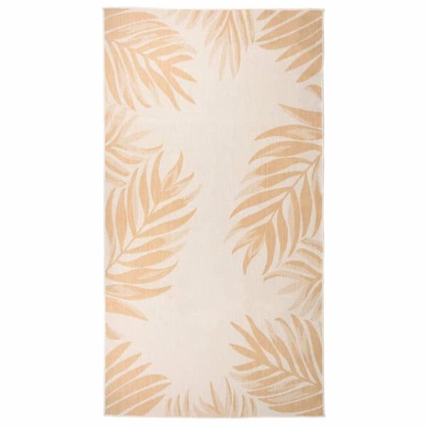 vidaXL Utendørs flatvevd teppe 80x150 cm bladmønster