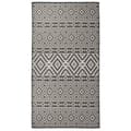 Miniatyrbilde 7 av 7: vidaXL Utendørs flatvevd teppe 80x150 cm svart striper