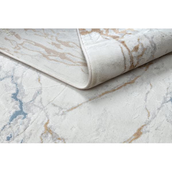 Matta ACRYLIC ELITRA 9962 Marble vintage elfenben / blå, 240x350 cm