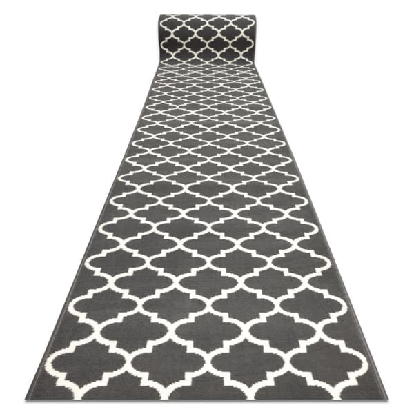 Löpare BCF MORAD Trelis Marockansk spaljé grå / kräm 60 cm, 60x860 cm