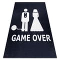 Miniatyrbillede 1 af 5: Vaskbart tæppe BAMBINO 2104 'Game over' bryllup, polterabend, anti-skrid - sort, 80x150 cm