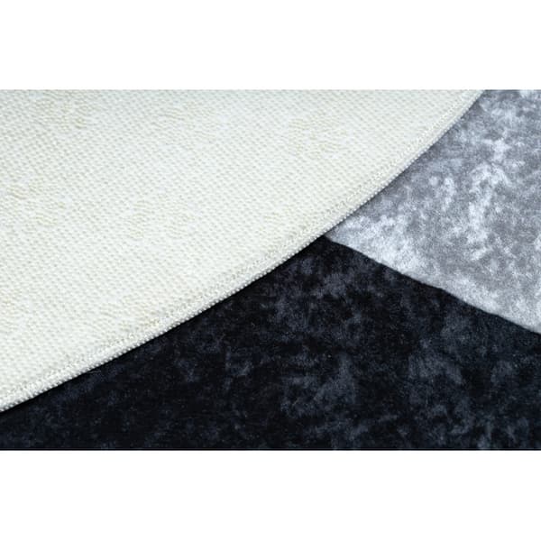 BAMBINO 2139 ympyrä matto - jalkapallo lapsille liukumaton - musta / valkoinen, cirkel 80 cm