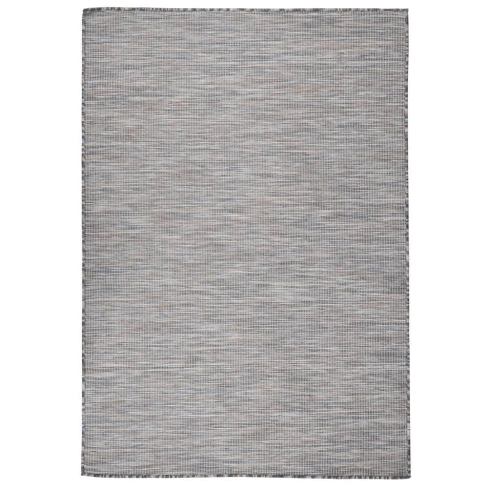 vidaXL Utomhusmatta plattvävd 160x230cm brun och svart
