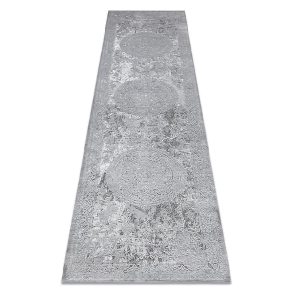 Tæppe, fortov AKRYL VALS 2328 årgang ornament grå, 80x300 cm