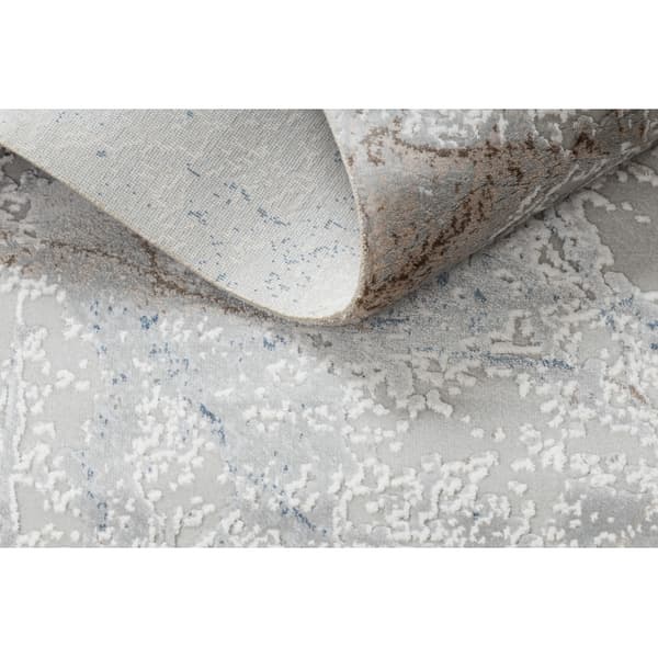 Matta ACRYLIC VALS 0073 Marble grå / ivory, 80x250 cm