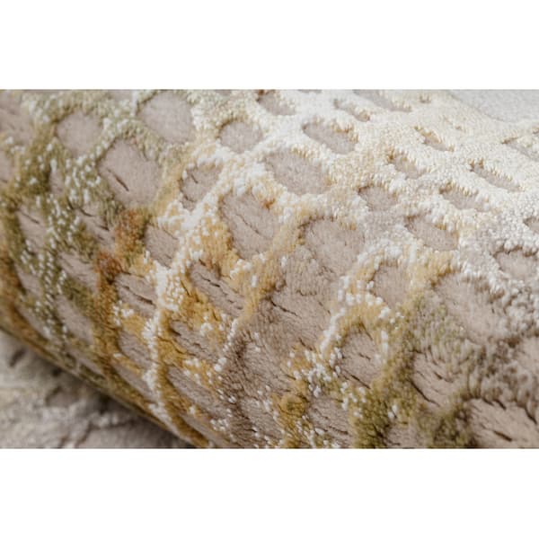Matta, trottoar ACRYLIC VALS 5032 Björk bark beige / gul, 80x300 cm