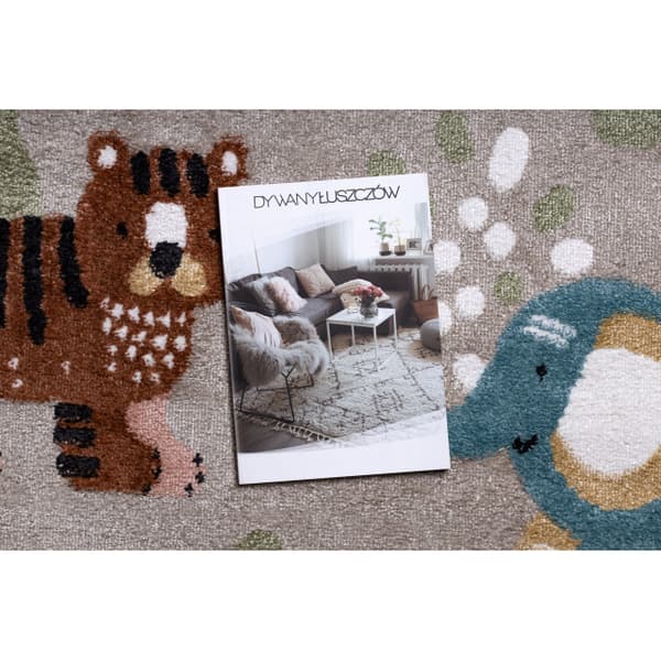 Matto FUN Africa lapsille, eläimet, Afrikka beige, 140x190 cm