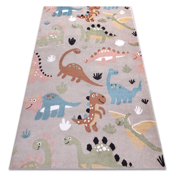Matto FUN Dino lapsille, Dinosaurukset beige, 160x220 cm