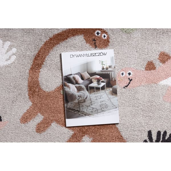 Matto FUN Dino lapsille, Dinosaurukset beige, 180x270 cm
