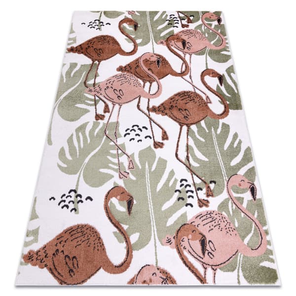 Matto FUN Flami lapsille, flamingos kerma, 180x270 cm