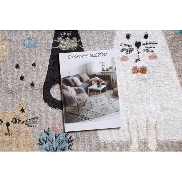 Matto FUN Kittens lapsille, kissat beige, 240x330 cm