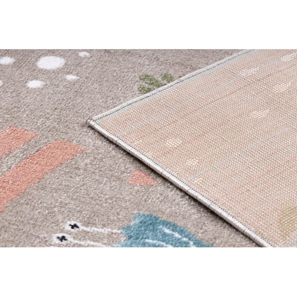 Matto FUN Sweety lapsille, yksisarvinen, sateenkaari beige, 140x190 cm