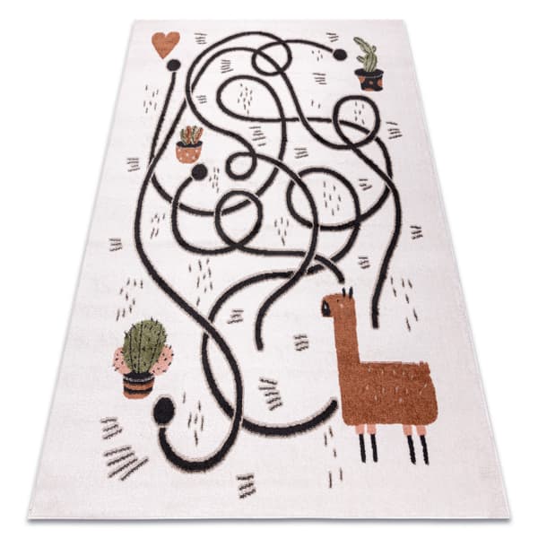 Matto FUN Game lapsille, peli, laama kerma, 160x220 cm