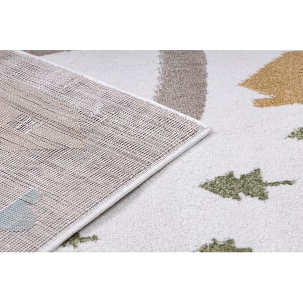 Matto FUN Polar lapsille, kadut, metsä, kerma, 80x150 cm