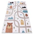 Pikkukuva 1 / 5: Matto FUN Polar lapsille, kadut, metsä, kerma, 200x290 cm