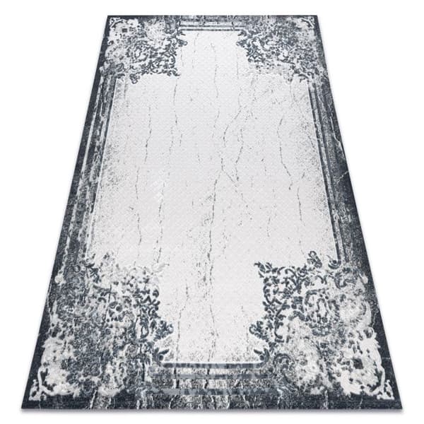 Matta ACRYLIC VALS 0A039A C53 47 cracked, flowers ivory / grå, 80x100 cm