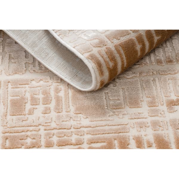 Matto AKRYYLI VALS 3236 Abstraktio kupari / beige, 70x140 cm