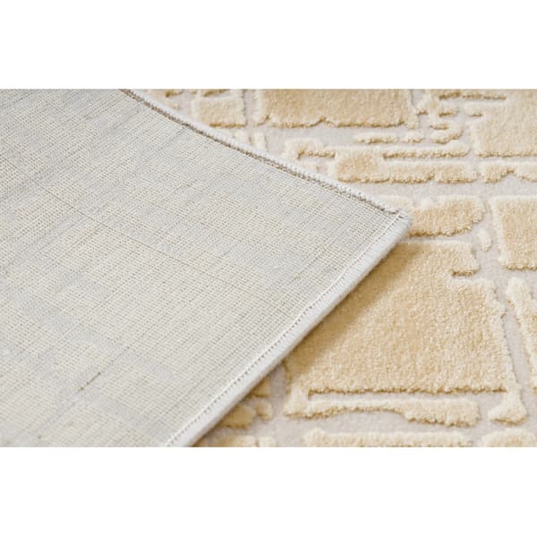 Matta ACRYLIC VALS 3236 Abstraktion gul / beige, 70x140 cm