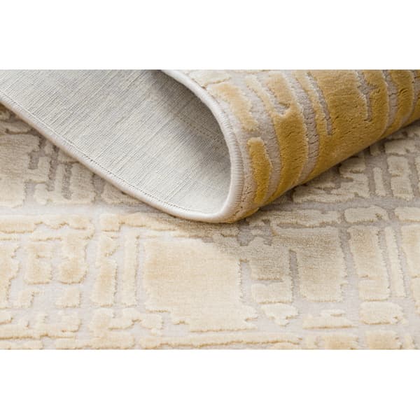 Matta ACRYLIC VALS 3236 Abstraktion gul / beige, 70x140 cm