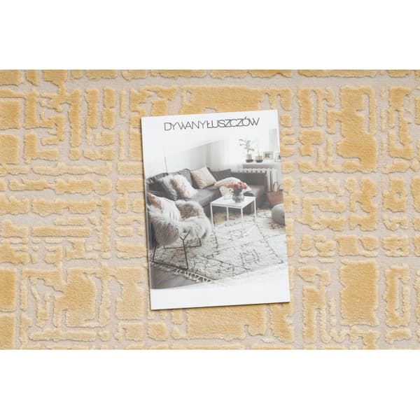 Matta ACRYLIC VALS 3236 Abstraktion gul / beige, 70x140 cm