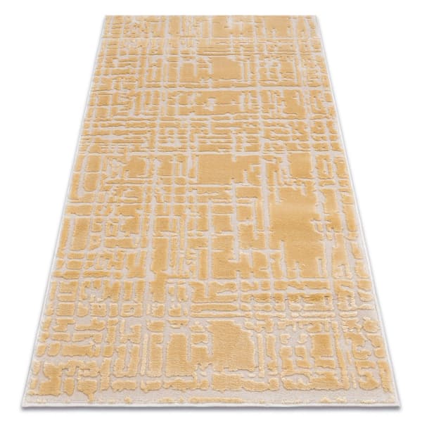 Matta ACRYLIC VALS 3236 Abstraktion gul / beige, 70x140 cm