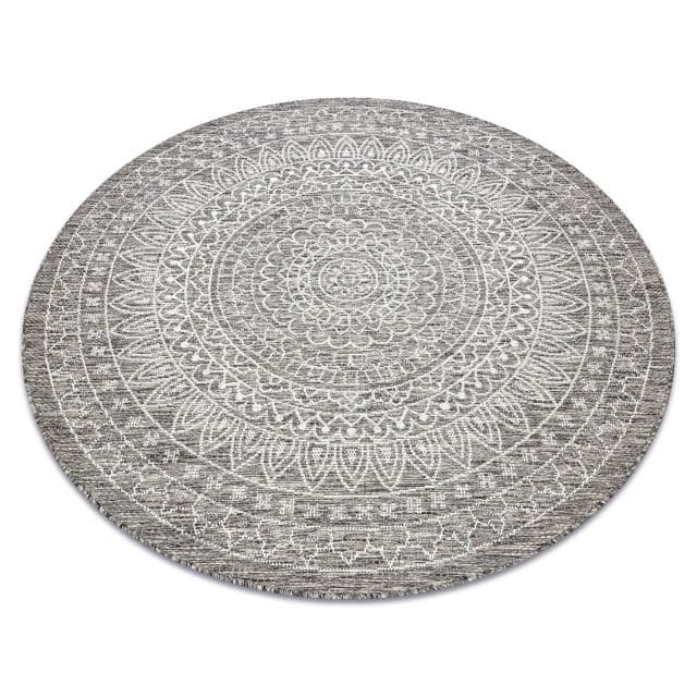 Matta SISAL LOFT 21207 Rosette BOHO cirkel ivory/silver/taupe, cirkel 160 cm