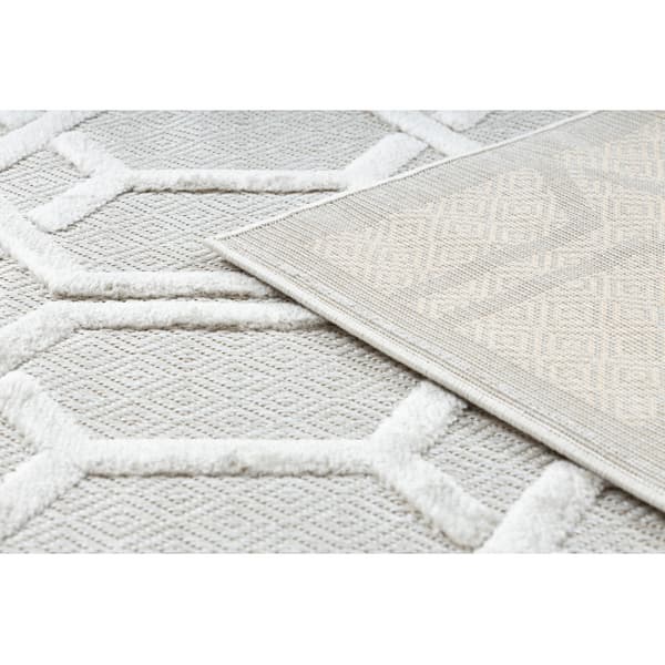Matta SANTO SISAL 58385 Ruta, geometrisk beige, 140x190 cm
