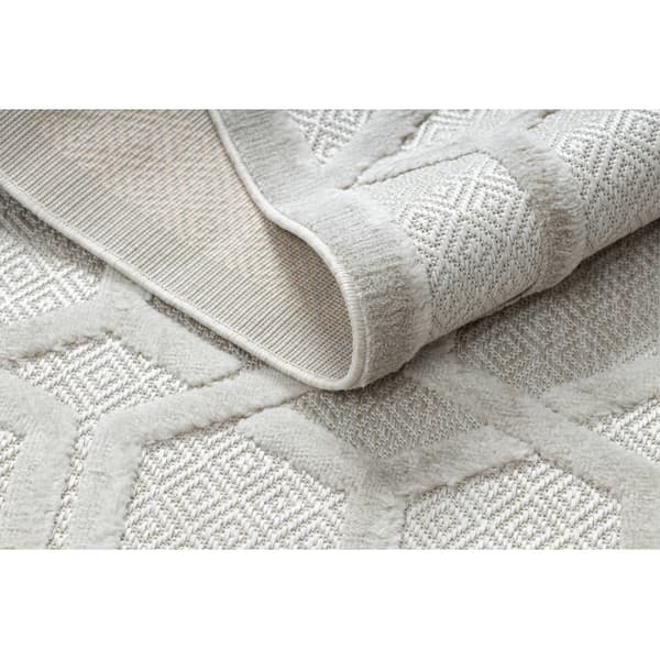 Matta SANTO SISAL 58385 Ruta, geometrisk beige, 140x190 cm