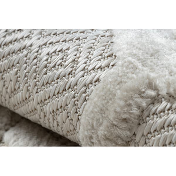 Matta SANTO SISAL 58385 Ruta, geometrisk beige, 140x190 cm