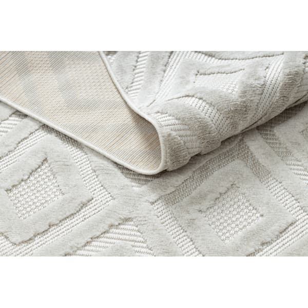 Matta SANTO SISAL 58377 Ruter, geometrisk, sicksack beige, 180x270 cm