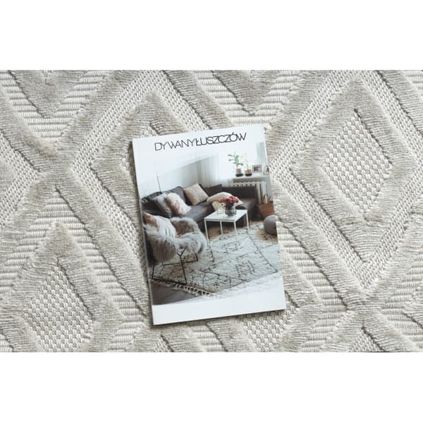 Matta SANTO SISAL 58377 Ruter, geometrisk, sicksack beige, 180x270 cm