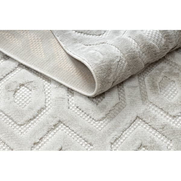 Tæppe SANTO OVERRASKNING SISAL 58380 heksagon, sekskant beige, 180x270 cm