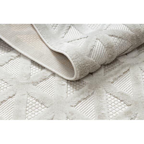 Matta SANTO SISAL 58500 Triangles, geometrisk beige, 120x170 cm
