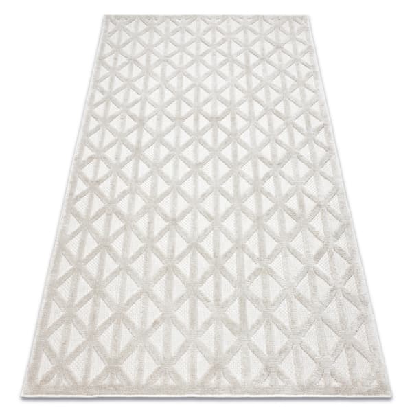 Matta SANTO SISAL 58500 Triangles, geometrisk beige, 120x170 cm