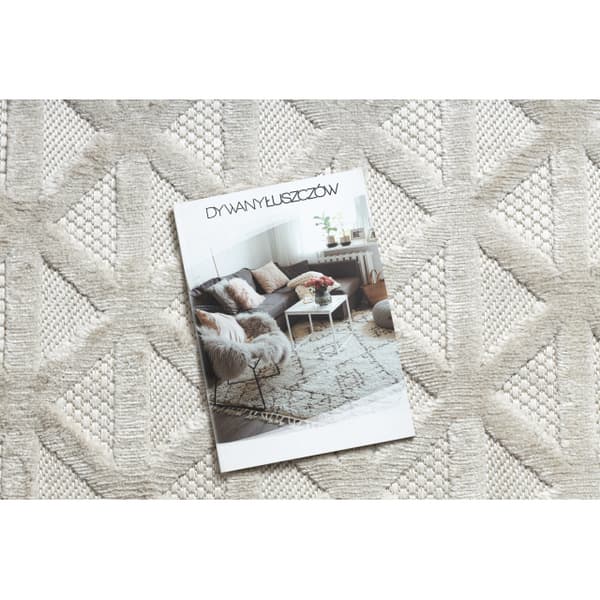 Matta SANTO SISAL 58500 Triangles, geometrisk beige, 180x270 cm
