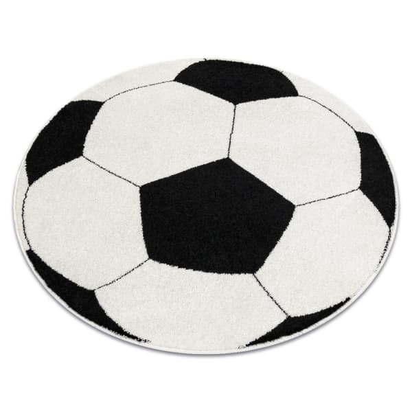 Matta SILVER circle PIŁKA fotboll svart - vit, cirkel 80 cm