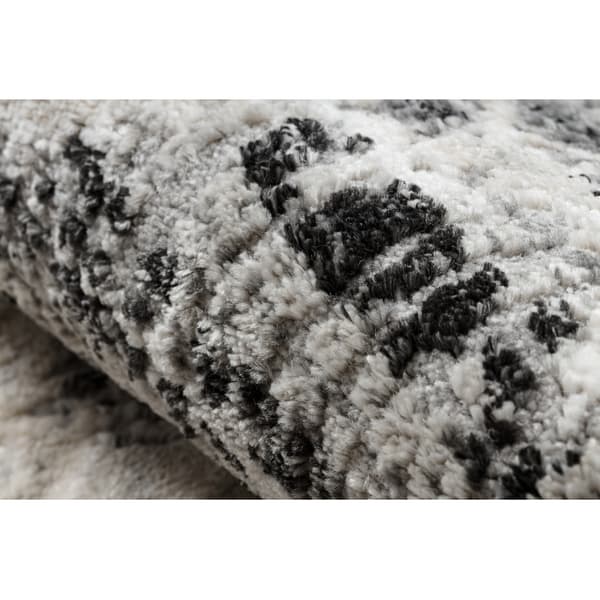 Modern Matta TULS strukturell, fringe 51322 Marmor grå / ivory , 200x290 cm