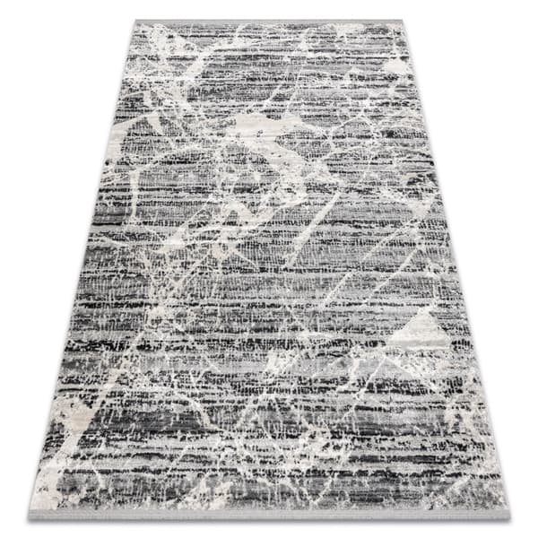 Modern Matta TULS strukturell, fringe 51322 Marmor grå / ivory , 200x290 cm