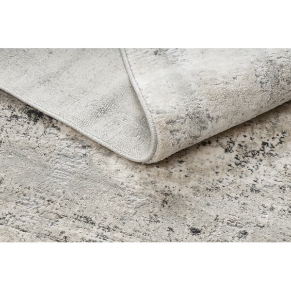 Modern Matta TULS strukturell, fringe 51321 vintage, Ram, rosette beige / grå , 180x270 cm