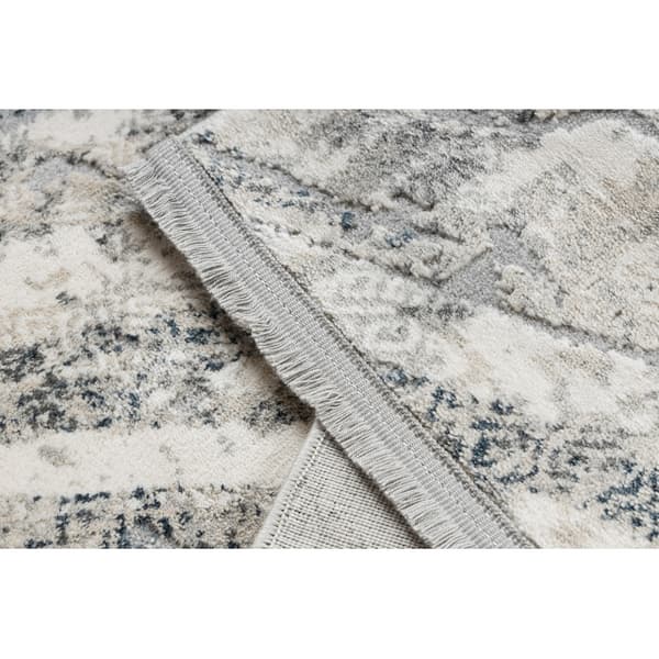 Modern Matta TULS strukturell, fringe 51328 vintage, abstraktion elfenben / grå , 200x290 cm