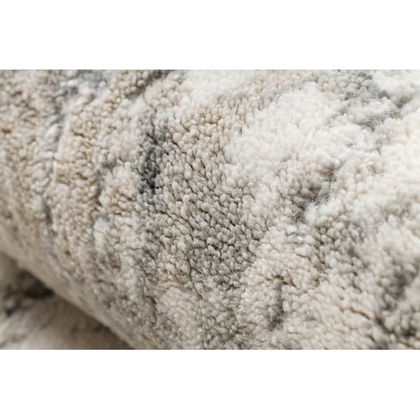 Modern Matta TULS strukturell, fringe 51328 vintage, abstraktion elfenben / grå , 200x290 cm