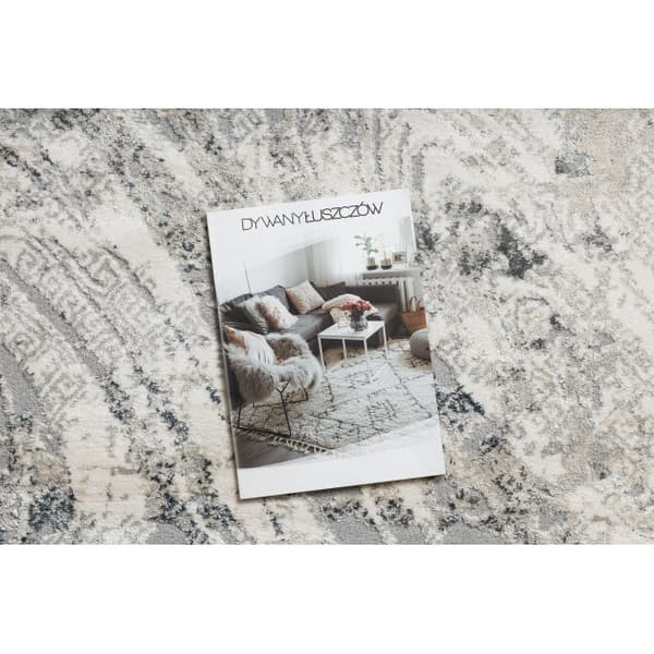 Modern Matta TULS strukturell, fringe 51328 vintage, abstraktion elfenben / grå , 200x290 cm
