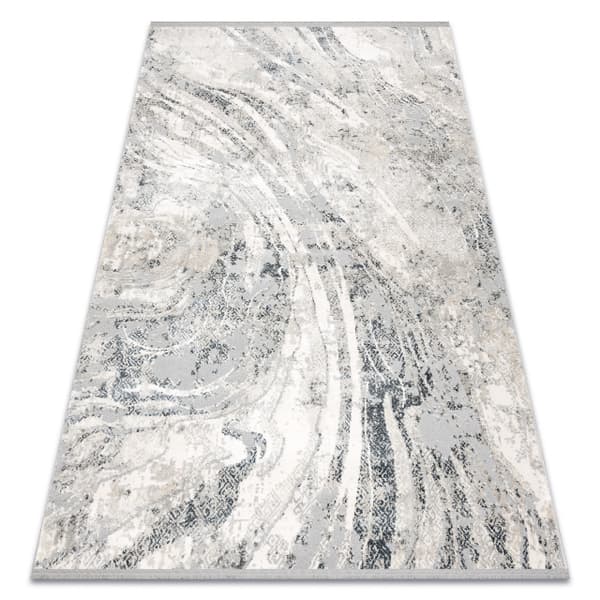 Modern Matta TULS strukturell, fringe 51328 vintage, abstraktion elfenben / grå , 200x290 cm