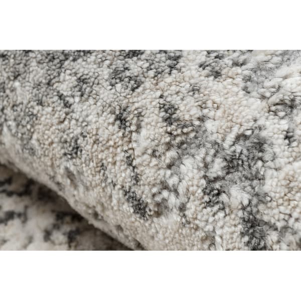 Modern Matta TULS strukturell, fringe 51324 vintage, Ram elfenben / grå , 140x190 cm